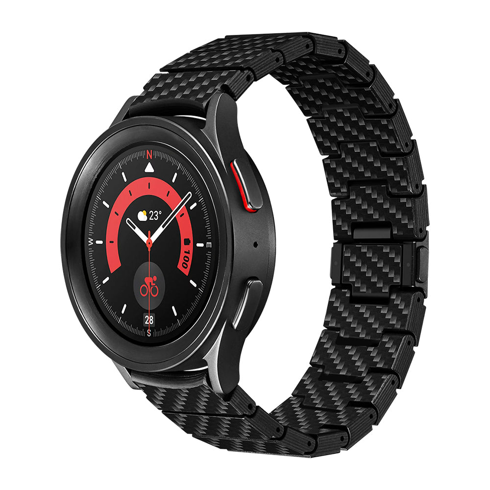 Pitaka Modern Serisi Galaxy Watch 5 40mm Karbon Fiber Black-Grey Twill Kordon Pitaka Modern Serisi Galaxy Watch 5 40mm Karbon Fiber Black-Grey Twill Kordon